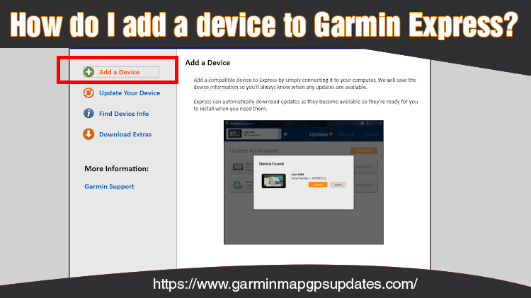 Add A Device To Garmin Express